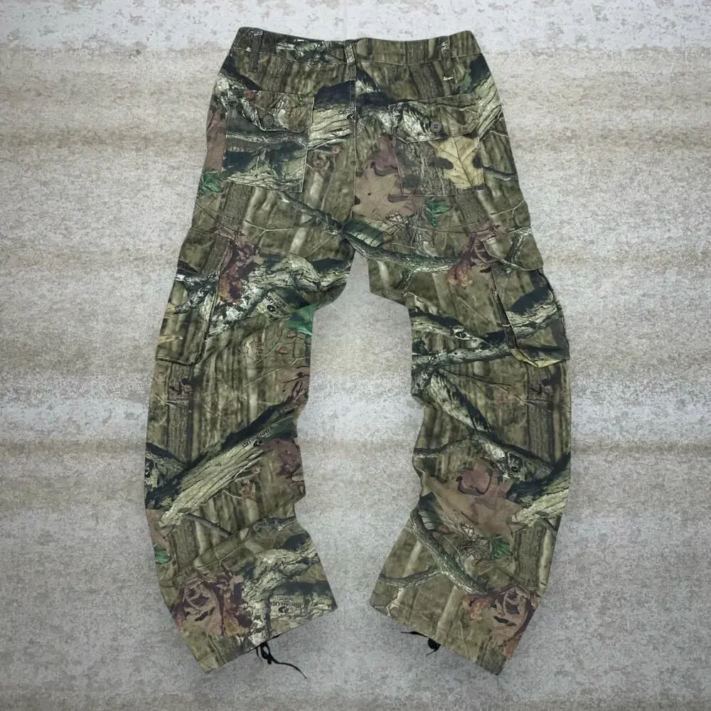 Vintage Mossy Oak Hunting Camo Tactical Pants Baggy Wide Leg Cargos Womens 6 90s